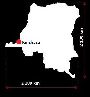 mapa Demokratycznej Republi Konga