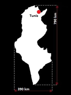 mapa Tunezji