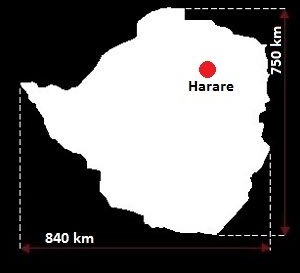 mapa Zimbabwe