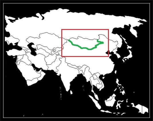 Granica Chin z Mongolią grafika