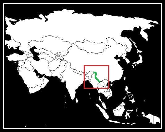 Granica Mjanma z Chinami grafika