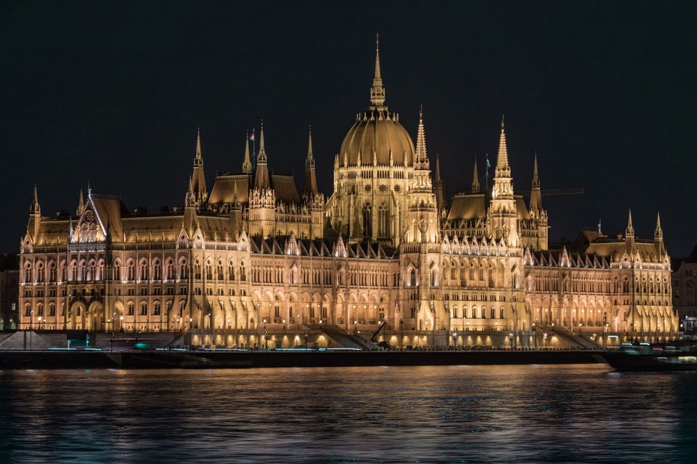 Budynek parlamentu w Budapeszcie grafika