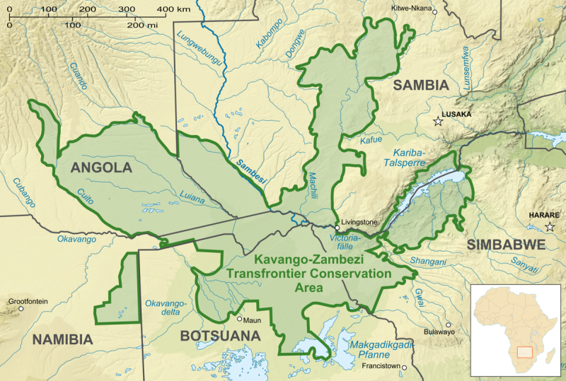 Transgraniczny obszar chroniony Kavango–Zambezi grafika