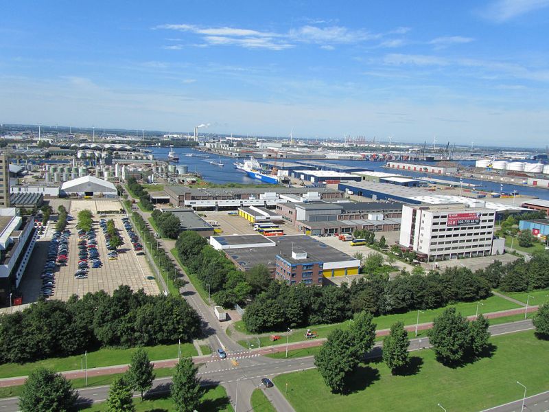 Port w Amsterdamie grafika