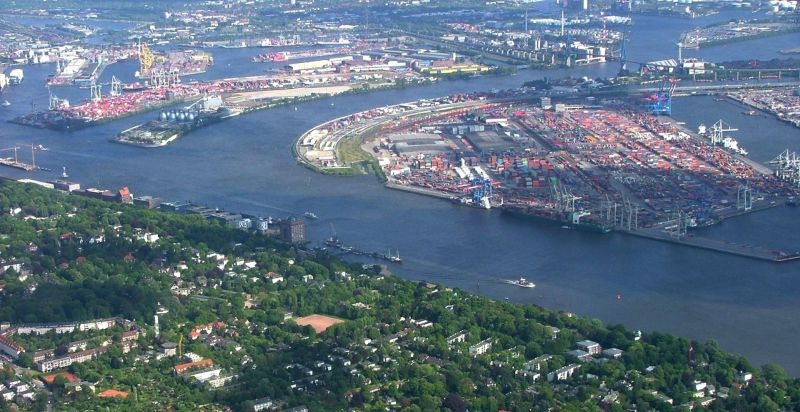 Port w Hamburgu grafika