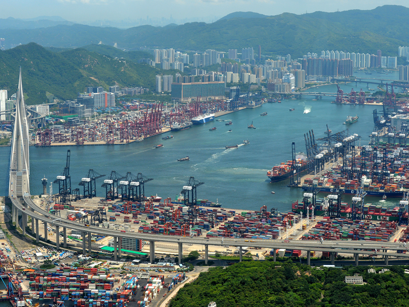 Port w Hongkongu grafika