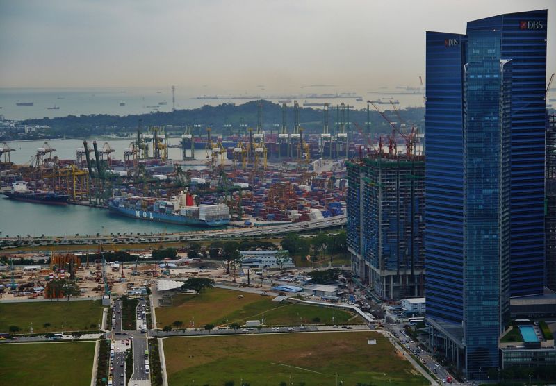Port w Singapurze grafika