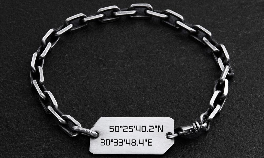 branzoletka srebrna z grawerem