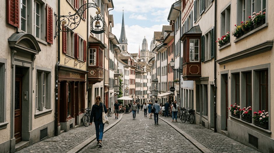 Zurych uliczki Szwajcaria