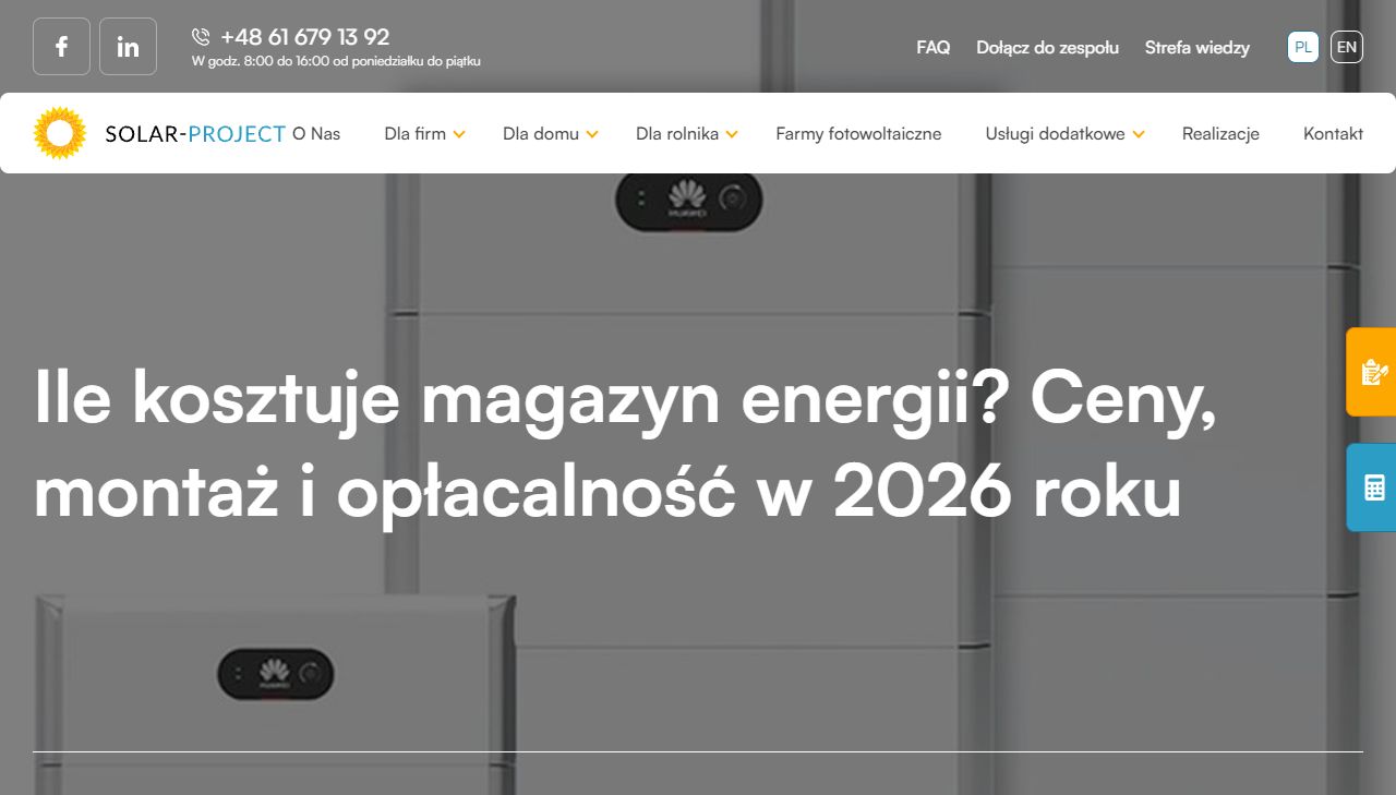 Solar-Project – ile kosztuje magazyn energii_ magazyn energii